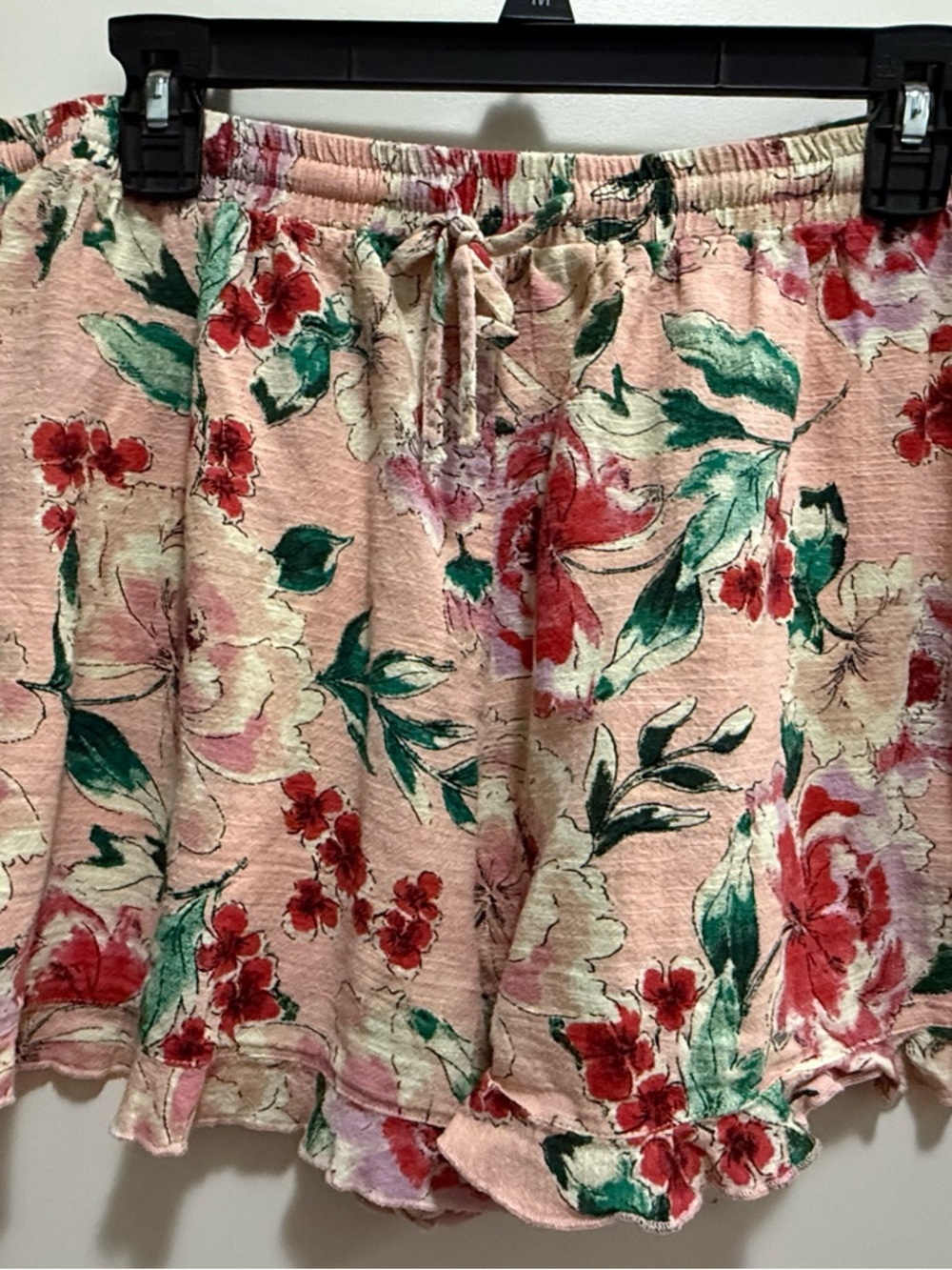 Band of Gypsies Pink Floral Drawstring Lounge Shorts